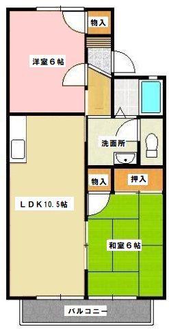 プレミールハイツ弐番館(2LDK/1階)の間取り写真
