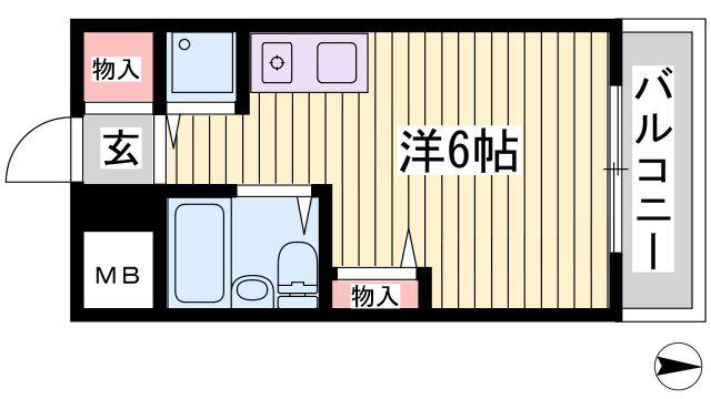 フォレスト明石(ワンルーム/3階)の間取り写真