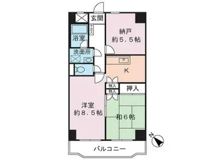 ビコラかしわ台(2SK/5階)の間取り写真