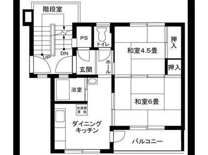 汐見台3407棟(2DK/3階)の間取り写真