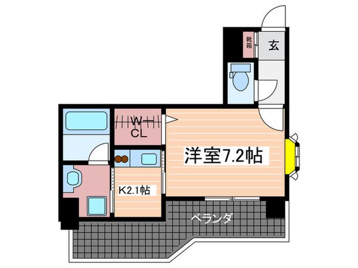 ルービンス十日市II(1K/10階)の間取り写真