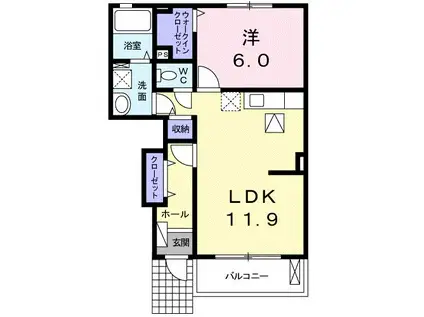 サニーサイドパークI(1LDK/1階)の間取り写真