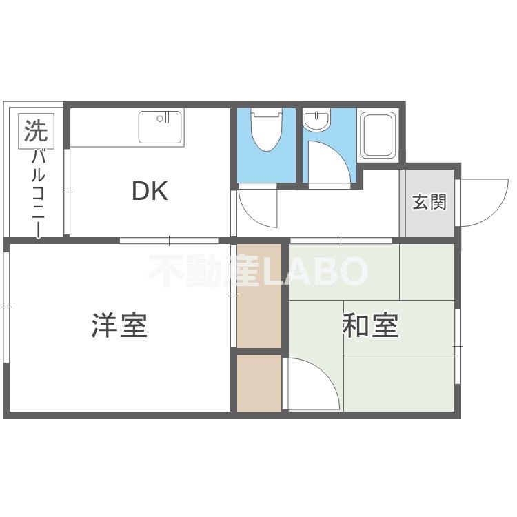 茜マンション(2DK/2階)の間取り写真