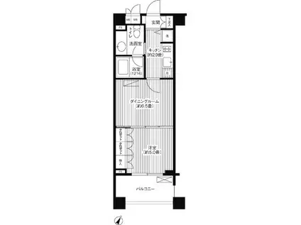 グランハイツ代々木(1DK/4階)の間取り写真