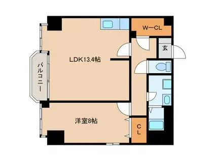 K2-COURT-ASAKUSA(1LDK/4階)の間取り写真