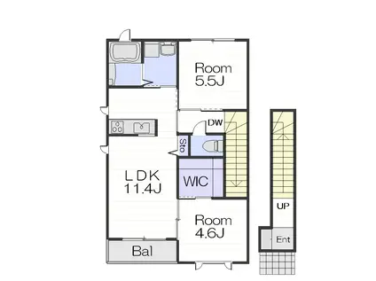 モン・リヴィエール(2LDK/2階)の間取り写真