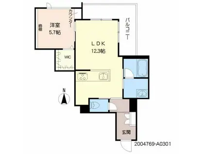 シャーメゾンARISTIO(1LDK/3階)の間取り写真