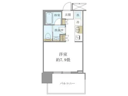 ブリリアタワー浜離宮(ワンルーム/6階)の間取り写真