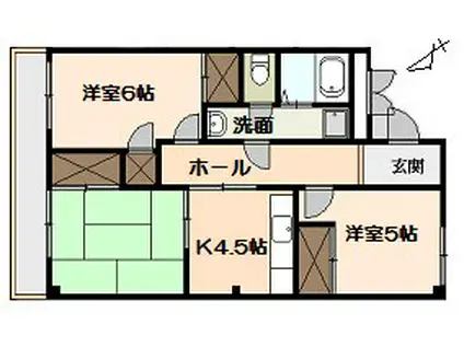 シャルム(3K/3階)の間取り写真