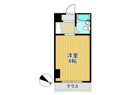 ルネッサンス エレガンス(1K/1階)の間取り写真