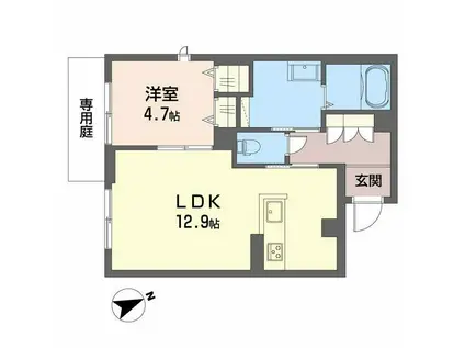 シャーメゾン六本松南(1LDK/1階)の間取り写真