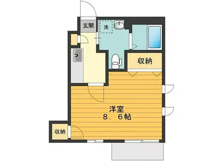 ミーナス片倉(1DK/1階)の間取り写真