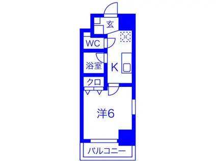 スパシエルクス大宮(1K/6階)の間取り写真