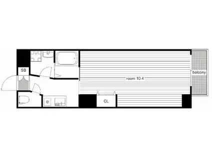 セントフィオーレ上名古屋(1K/6階)の間取り写真
