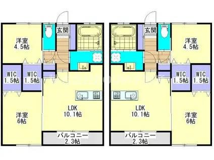 CUORE OKIMIZU(2LDK/1階)の間取り写真