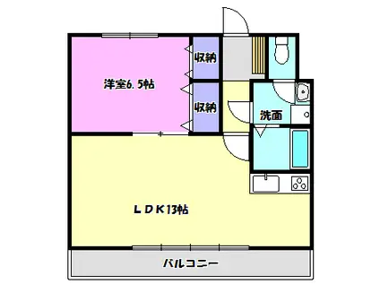 ラフィーネコート(1LDK/1階)の間取り写真
