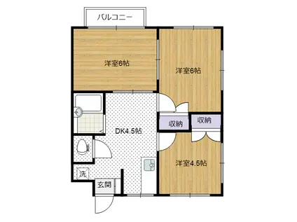 ニューパレス第1(3DK/2階)の間取り写真