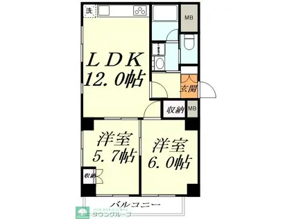 グランドアメニティ東川口(2LDK/3階)の間取り写真