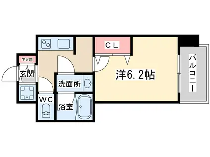 アクアプレイス梅田3(1K/11階)の間取り写真