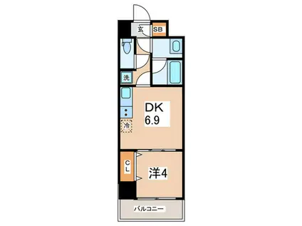 スプランディッド新横浜(1DK/9階)の間取り写真