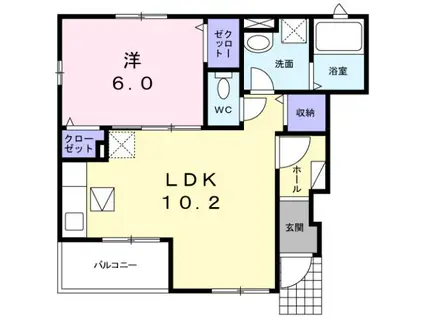 アルバーダ A(1LDK/1階)の間取り写真