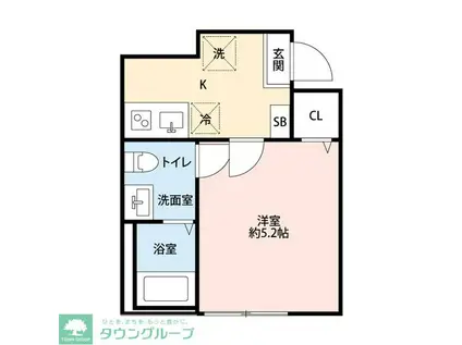 KEEP LAGOON桜ヶ丘(1K/2階)の間取り写真