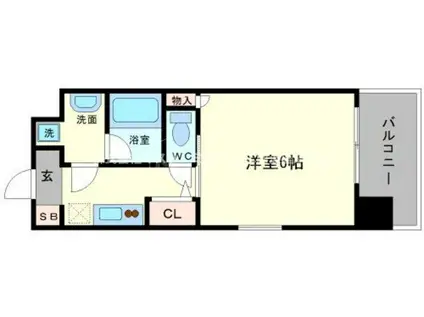 プリマヴェーラ西心斎橋(1K/7階)の間取り写真