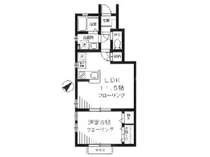 ビオトープ桜丘 C(1LDK/1階)の間取り写真