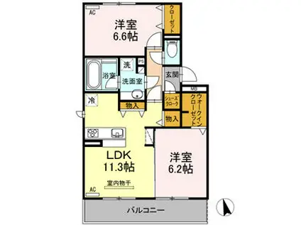 ディライト(2LDK/3階)の間取り写真