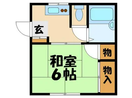 マルテル(1K/2階)の間取り写真