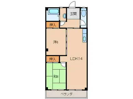 サンハイツ(2LDK/3階)の間取り写真
