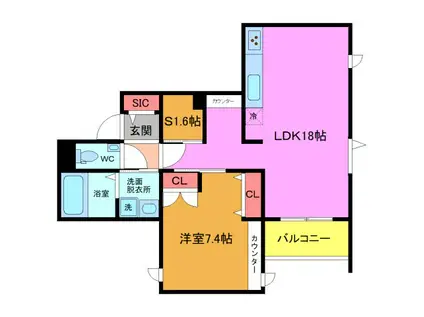 ヘーベルべトゥーラ(1SLDK/2階)の間取り写真