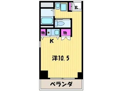 グリーン・ドゥ・DAIWA(ワンルーム/2階)の間取り写真