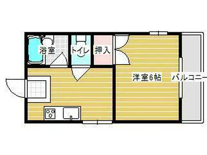 TAKE OFF II(1DK/2階)の間取り写真