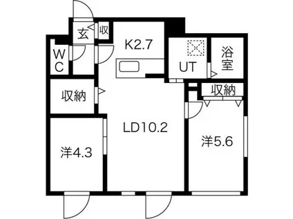 CLASS.S(2LDK/3階)の間取り写真