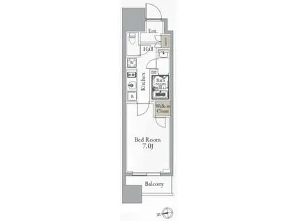グランカーサ町屋(1K/5階)の間取り写真
