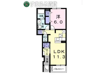 エル・東山(1LDK/1階)の間取り写真