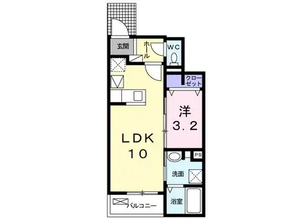 ボヌールII(1LDK/1階)の間取り写真