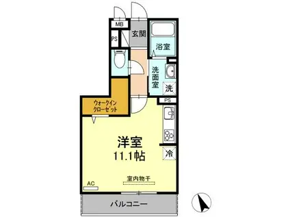 D-ROOM松葉(ワンルーム/3階)の間取り写真