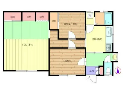 アイリス花園(3DK/1階)の間取り写真