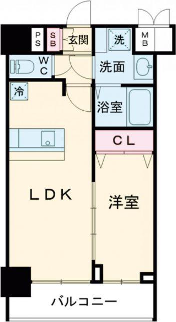 プレサンス兵庫ヴィアーレ(1LDK/4階)の間取り写真