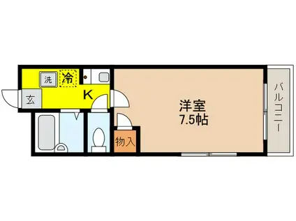 メゾンルウ住吉(1K/3階)の間取り写真