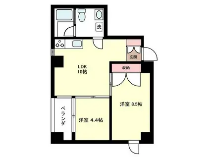 カーサベルデ(2LDK/4階)の間取り写真