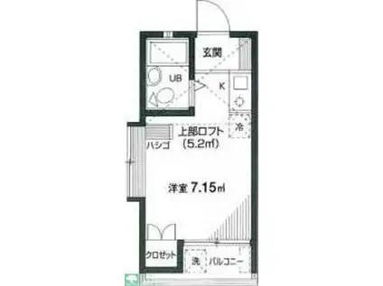 アーバンヒルズ高井戸(ワンルーム/1階)の間取り写真