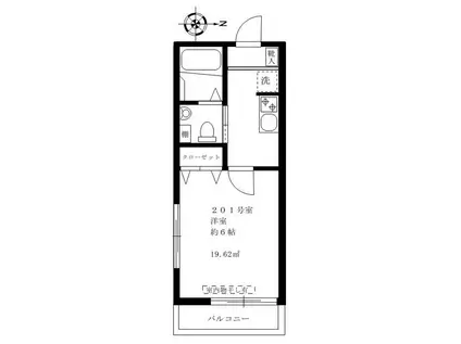 TS OTAKIBASHI(1K/2階)の間取り写真