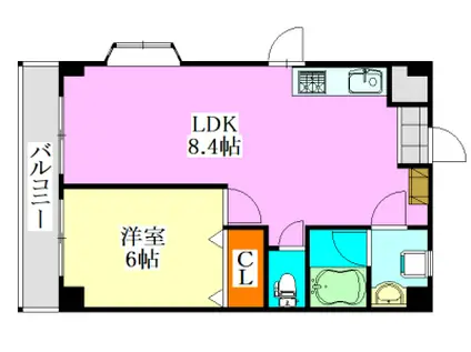 コーポフレンドリー(1LDK/3階)の間取り写真