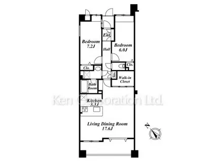グランシティ葉山シーフォリア(2SLDK/4階)の間取り写真