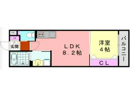 ダン・ル・ボア鳳東(1LDK/2階)の間取り写真