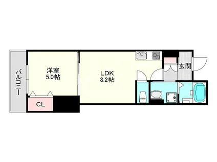 セレニティ柏田本町(1LDK/2階)の間取り写真