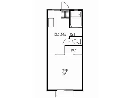 ワコーハイツ(1DK/2階)の間取り写真
